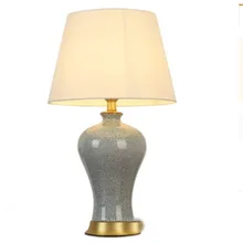 Простой светильник в американском стиле, Синяя Керамическая Настольная лампа для спальни, прикроватная гостиная, фойе, рабочий стол, ночной Светильник 190116