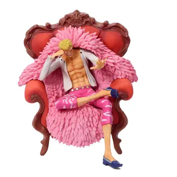 

[Funny] 1/7 scale Anime One piece GK Donquixote Doflamingo Sitting position figure Statue PVC toy collection model kids gift