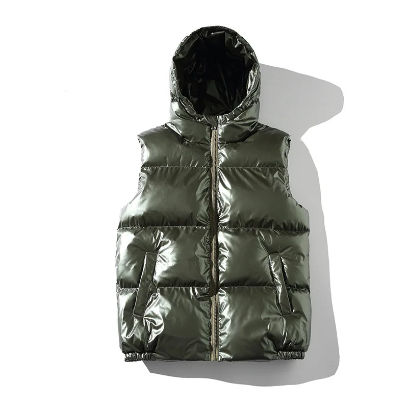 Зимний мужской жилет, сплошной цвет, даже шляпа, светильник для отдыха, без рукавов, утепленный жилет, сохраняющий тепло, мужская куртка