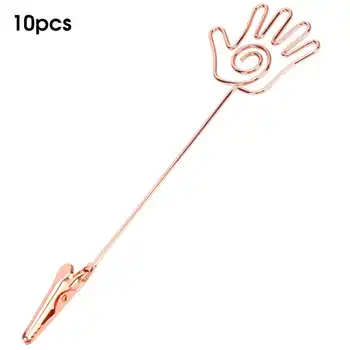 

10Pcs Hand Shaped Desktop Double-Headed Note Business Card Photo Clip Stand Decoration Photo Clip