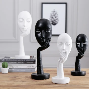 

Furnishing Articles Women Face Statues for Decoration Home Decoration Accessories Character Sculpture Abstractive Resin Crafts