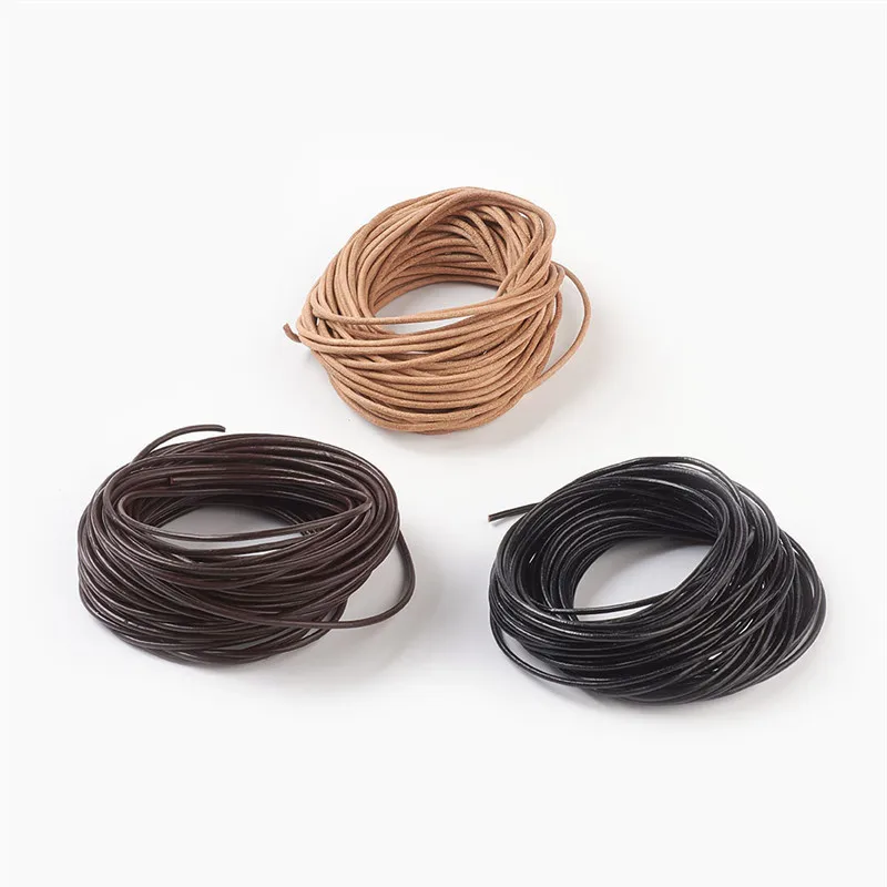 

10m/Bundle 1.5/2/3mm Round Cowhide Leather Cord Jewelry Cord Thread for Jewelry Making DIY Bracelet Necklace Material 5 Bundles