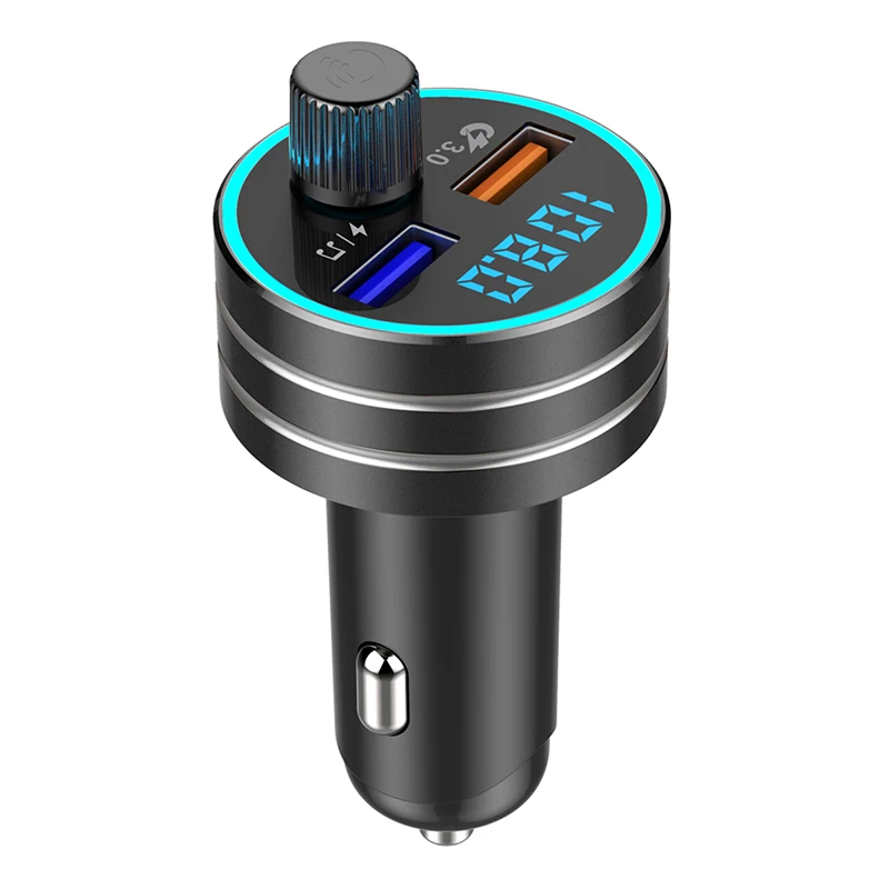 Черный Автомобильный аудио mp3-плеер Bluetooth fm-передатчик с QC 3,0 двойной USB зарядное устройство DJA99 - Цвет: Черный