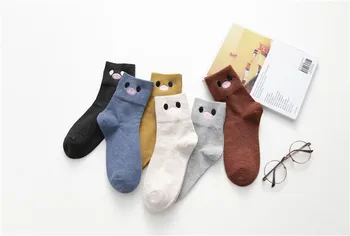 

Spring And Summer 2020 New Arrival Women's Short Socks Breathable Cotton Socks Cute Cartoon Pig Embroidery Socks Crew Socks