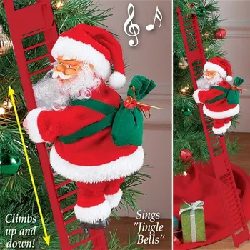 

Electric Climbing Ladder Santa Claus Doll Party Music Figurine Christmas Doll Pendant Decoration Christmas Party Holiday Party