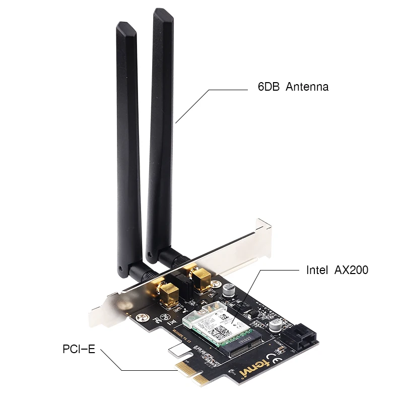 Двухдиапазонный 2,4 Гбит/с PCIe Wifi карта гигабитная сетевая карта Bluetooth 5,0 Wi-Fi 6 AX200 беспроводной адаптер для ПК настольный Windows 10