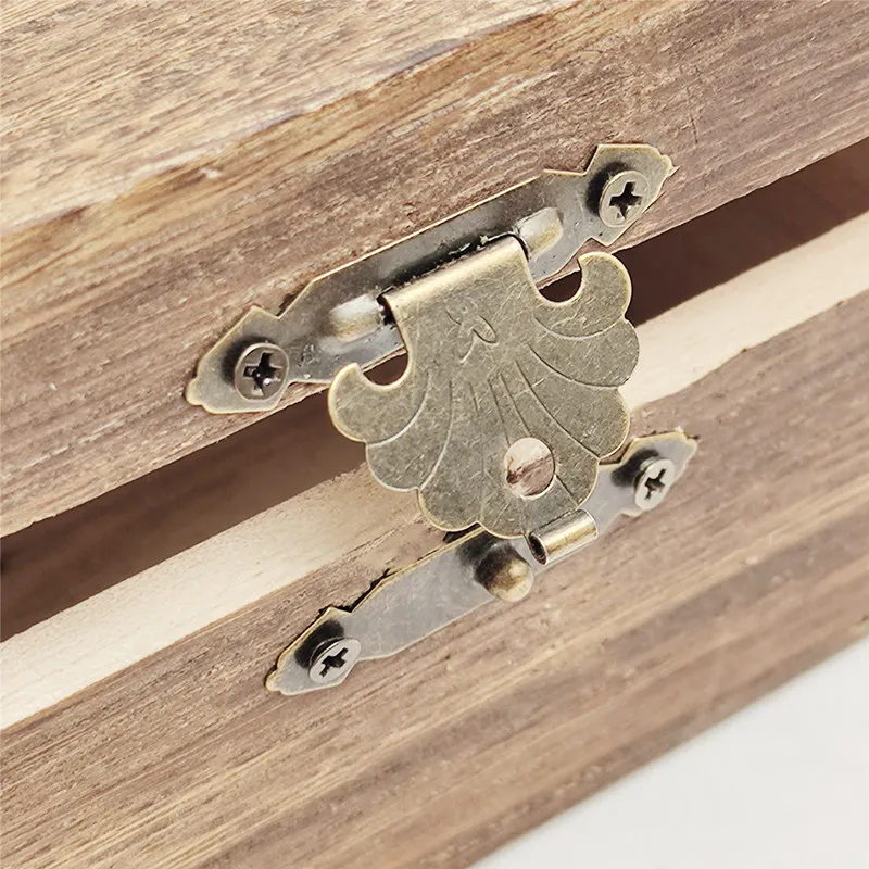 12pcs Flip Latch Antique Bronze Hasp Jewelry Home Finuture Buckle Decorative Wooden Padlock Case Box Lock