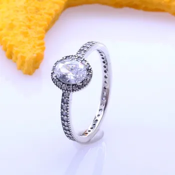 

Original 925 Sterling Silver Pan Ring Exquisite Oval Crystal Pan Ring For Women Wedding Party Gift Fashion Jewelry