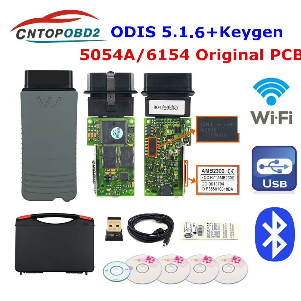 Оригинальный 5054A ODIS V5.1.6 Бесплатный keygen полный OKI чип AM2300 5054 Bluetooth Поддержка UDS 6154
