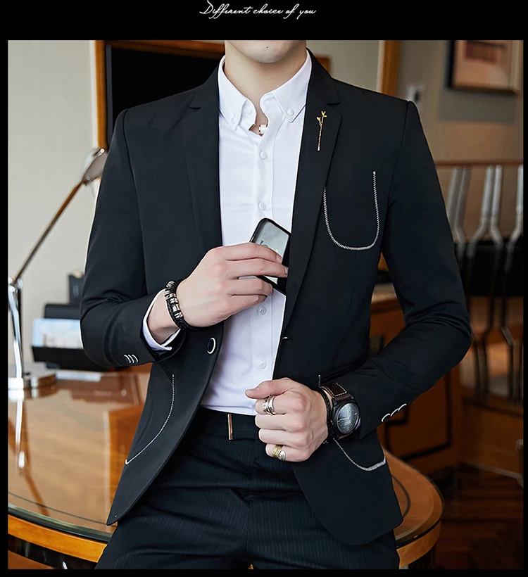 3 твердый мужской блейзер Slim Fit деловой Повседневный Винтажный Мужской костюм оранжевый черный кремовый один пиджак на пуговицах M-3XL