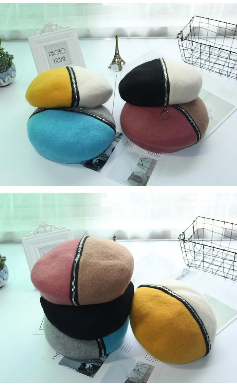 beret ladies autumn winter imitation fur warm hat wild painter cap girl hat fashion