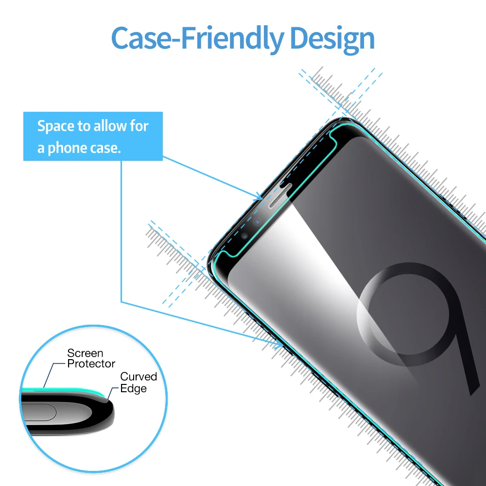 ESR закаленное стекло для samsung Galaxy S9 защитная пленка 3X более прочная 9H 3D изогнутая Защитная пленка для samsung S9 Plus