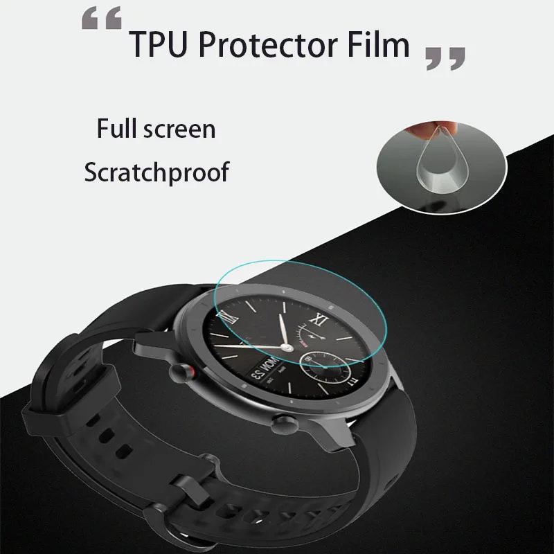 Мягкая защитная пленка из термополиуретана для Xiaomi Huami Amazfit GTR 47 мм 42 мм Взрывозащищенная защитная пленка для экрана