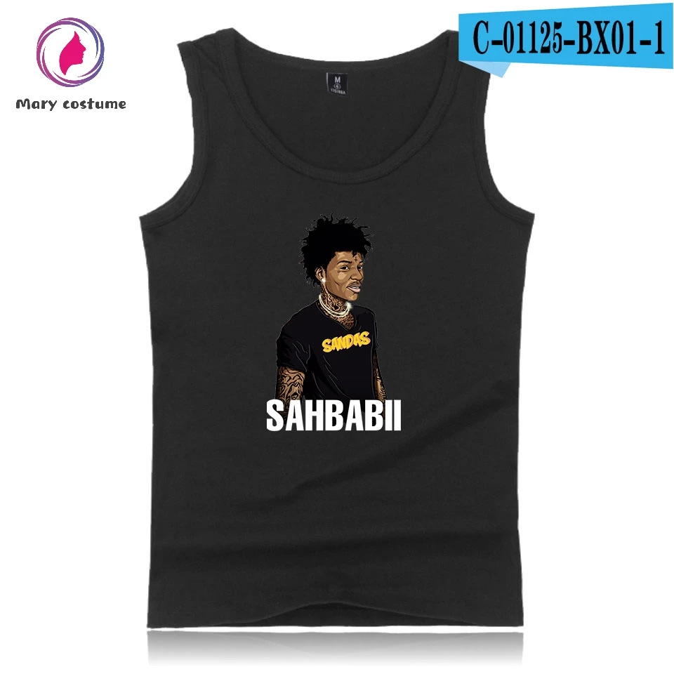 Sahbabii печать хип хоп хлопок модная мужская летняя майка с бретелями пальто без рукавов Горячая тренд Повседневная одежда жилет - Цвет: Black