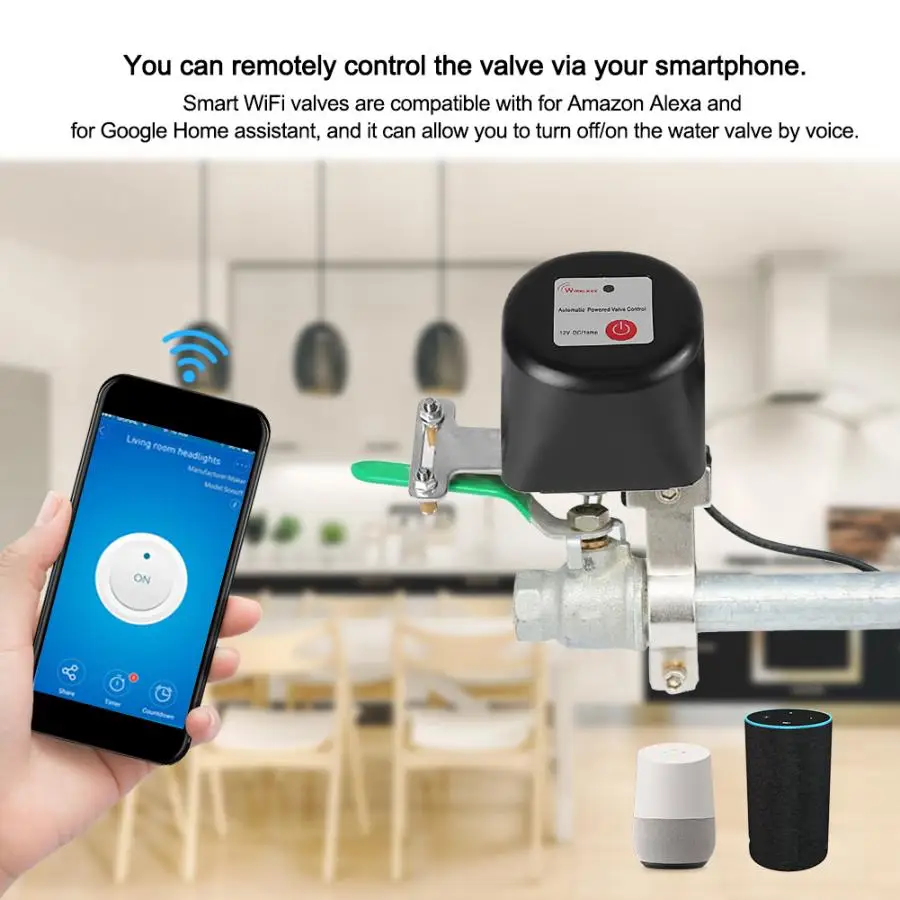 Wi-Fi Умная Ручка для воды и газа клапан контроллер поддерживает для Alexa для Google Home/Tuya 100-240 В горячая распродажа