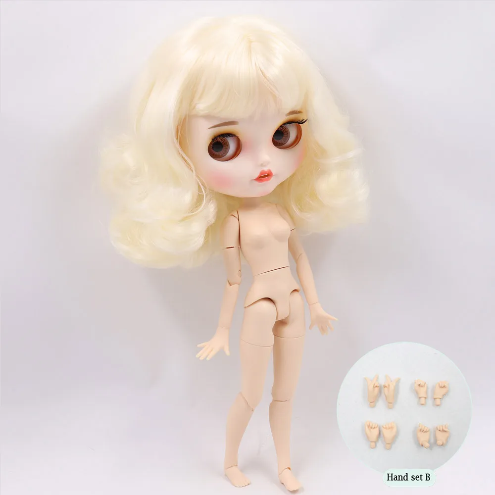 like the picture Ледяной обнаженный Blyth кукла No. BL340 светлые волосы резные губы открытый рот матовый индивидуальные лица сустава тела 1/6 bjd - Цвет: like the picture