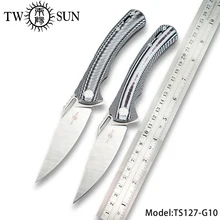 TWOSUN 14C28N лезвие складной нож карманный нож тактический нож охотничий инструмент для отдыха на природе EDC шариковые подшипники Быстрое открытие G10 TS127