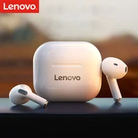 Lenovo-auriculares inalámbricos LP40 con Bluetooth 5,0, dispositivo de audio TWS, IP54, impermeable, HiFi, con micrófono, Deportivos