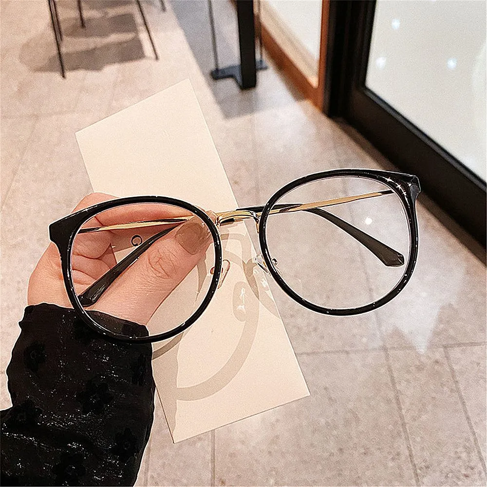 1PC Anti-Blue Light Glasses Big Size Round Leopard Glasses Women Men Fashion Metal Optical Spectacle Eyeglass Computer Glasses blue light lenses Blue Light Blocking Glasses