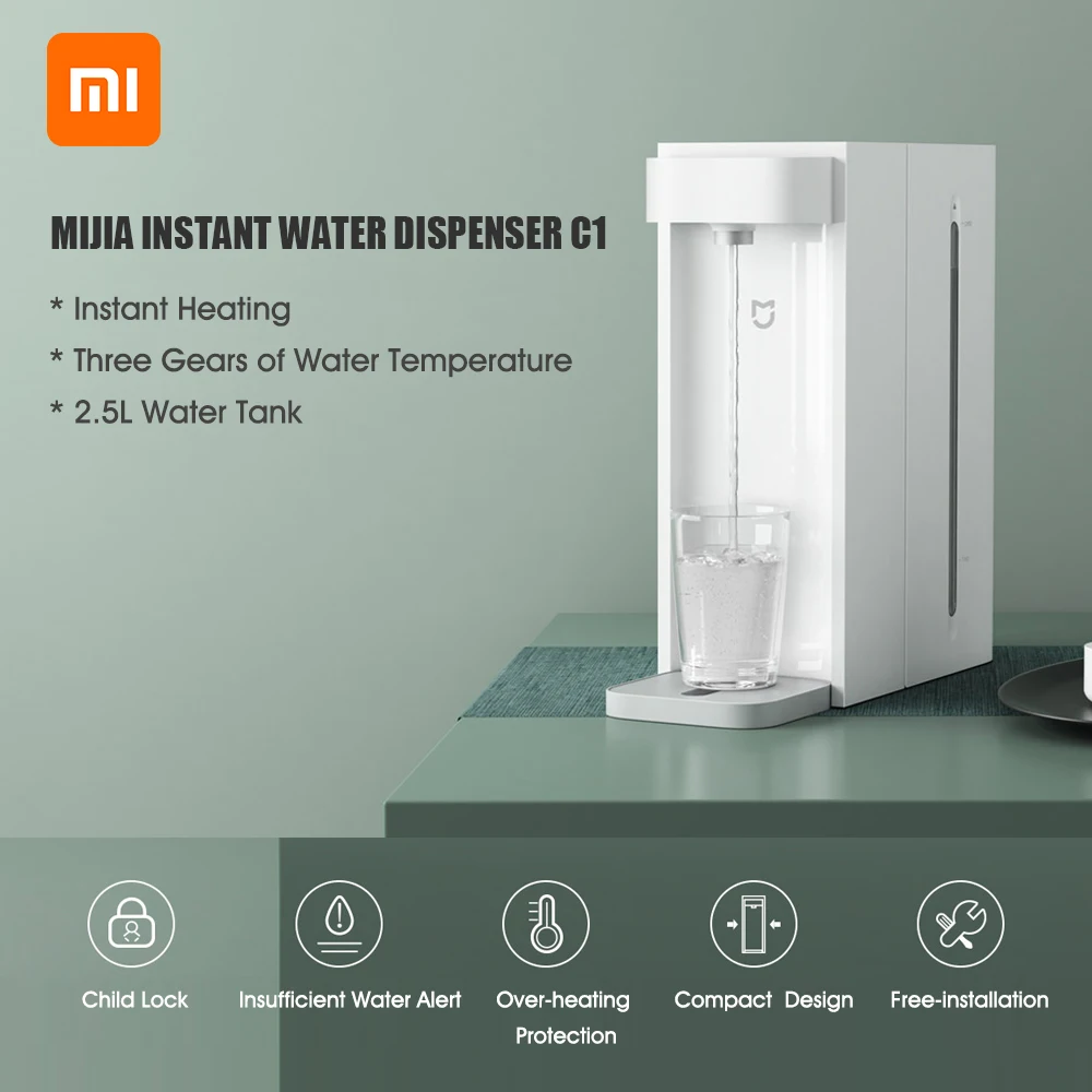 Xiaomi Mijia Water Dispenser Drinking Fountain Instant Water Heating  Machine C1 2.5L Water Tank 220V Gift for Home Office S2201 - AliExpress