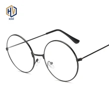 Стиль; Новинка; в стиле ретро; большие круглые очки прозрачные Металл близорукости оптики оправа для очков черный, серебристый цвет золото очки