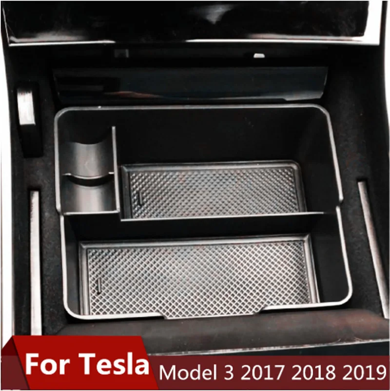 

Car Central Armrest Storage Box For Tesla Model 3 BlueStar 2017 2018 2019 Accessories Console Arm Rest Tray Holder Case Pallet