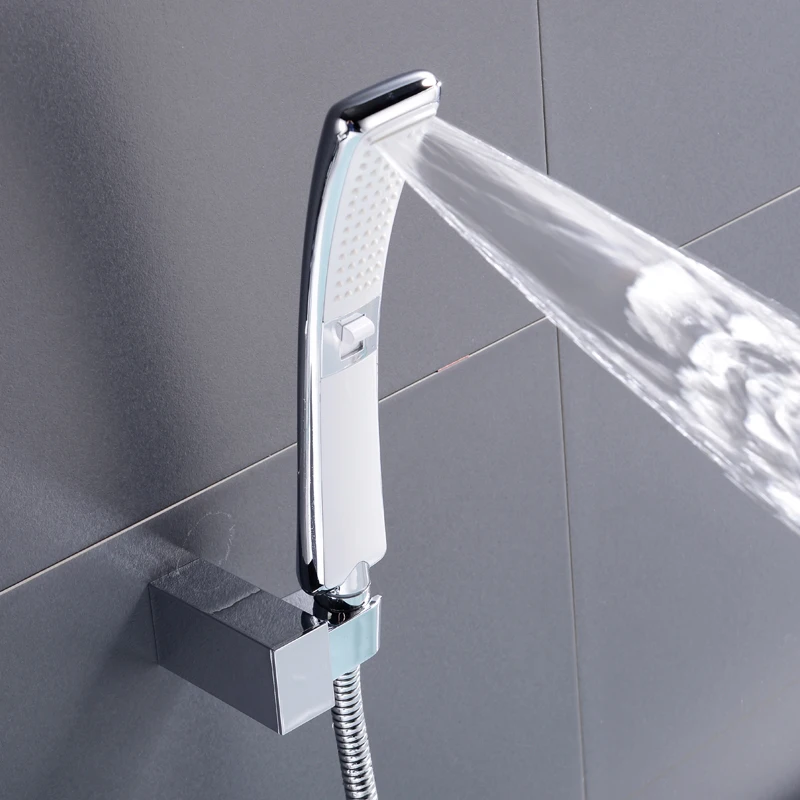 Waterfall Handheld Shower Head with Extra Long Hose Shower Set for Bathroom Wall Mount
