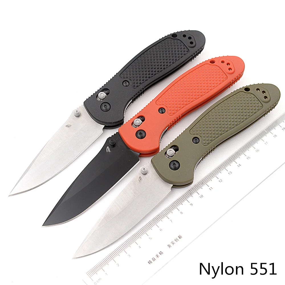 JUFULE Nylon fiber handle Mark 154CM Blade 551 551BK Pocket Survival EDC Tool camping hunting outdoor kitchen folding knife