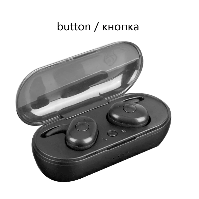 Button Touch TWS наушники Bluetooth 5,0 беспроводные наушники спортивные наушники 3D стерео звук вкладыши с портативным микрофоном и зарядным устройством - Цвет: Button