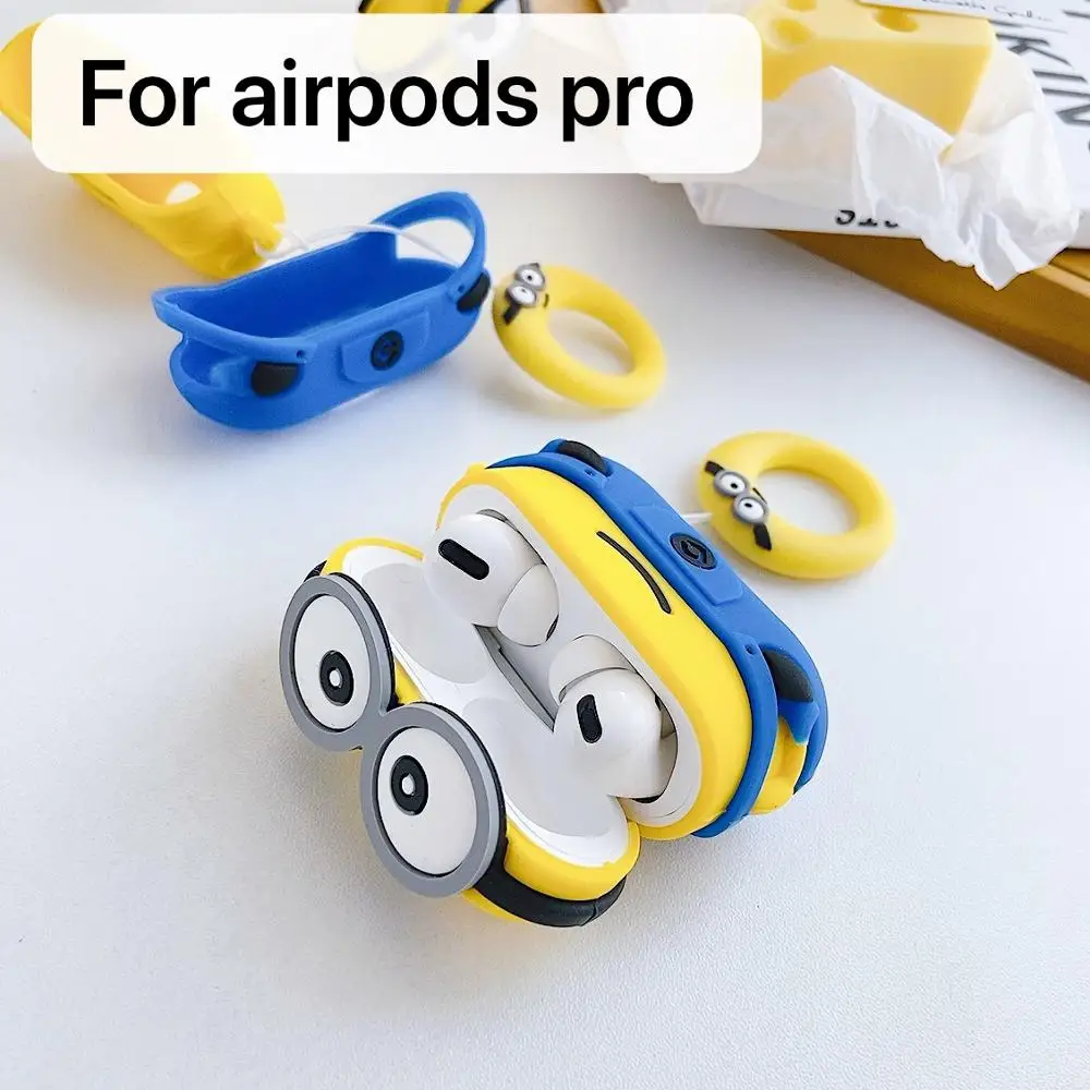 Высококачественный силиконовый чехол с миньонами airpods/Чехол airpods pro с брелком для apple airpods pro защитный чехол