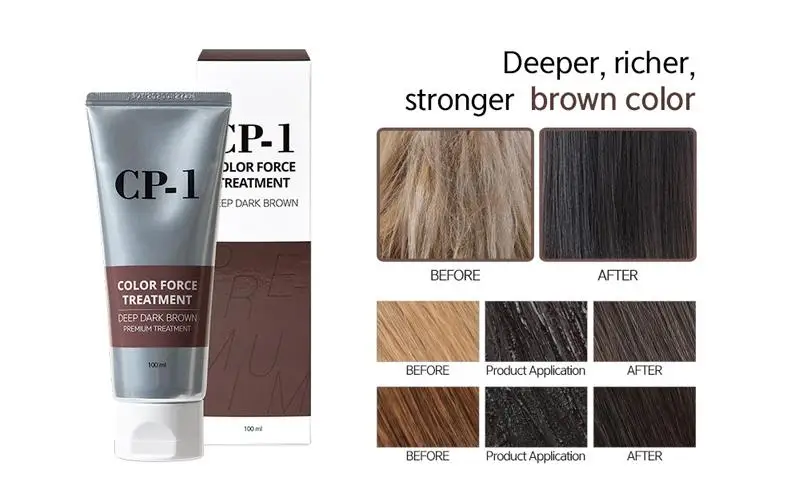 Deep Dark Brown CP-1 color Force Treatment, 100 мл, крем для волос, краска для окрашивания, краска для укрепления, уход за волосами, Стайлинг волос, корейская косметика - Цвет: Deep Dark Brown