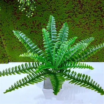 

10Pcs Fake Persian Leaf Bunch 18.9" Total Length Artifiical Plants For Wedding Flower Plant Wall Accessories Home Decoration