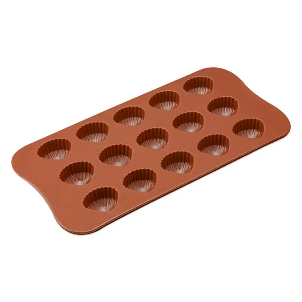 Silicone Cake Chocolate Molds Shell Shaped Candy Molds Handmade Soap Mold For Birthday Theme Party Anniversary Wedding - Цвет: Coffee