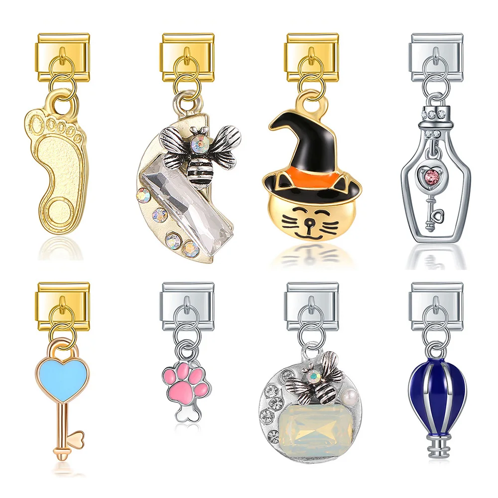 Italian Charms Bracelet Charms  Stainless Steel Jewelry Making - New 9mm  Original - Aliexpress