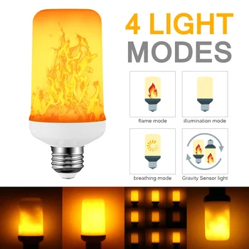 

Flame Bulb LED Dynamic Flame Effect Fire Light Bulbs Corn Bulb Flickering Emulation Decor LED Lamp Lighting Lamp