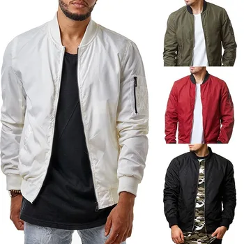 

Mens Jacket Lightweight Outwear Casual Zipper Baseball Work Coat