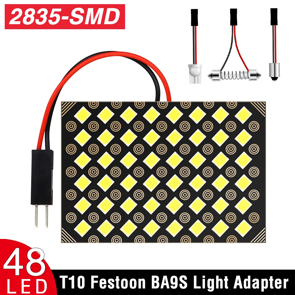 Премиум ксеноновая белая лампа T10 W5W 48 LED 2835SMD для автомобиля интерьера чтения