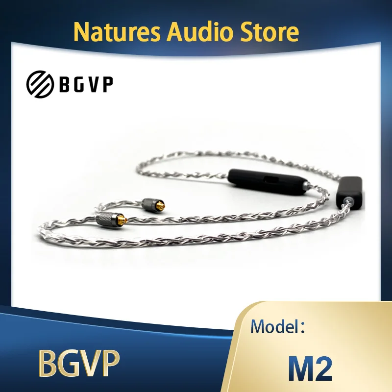 

Bluetooth-кабель BGVP M2 5,1, сменный Hi-Fi-кабель для наушников, однокристальный, медный, серебристый, 2-контактный