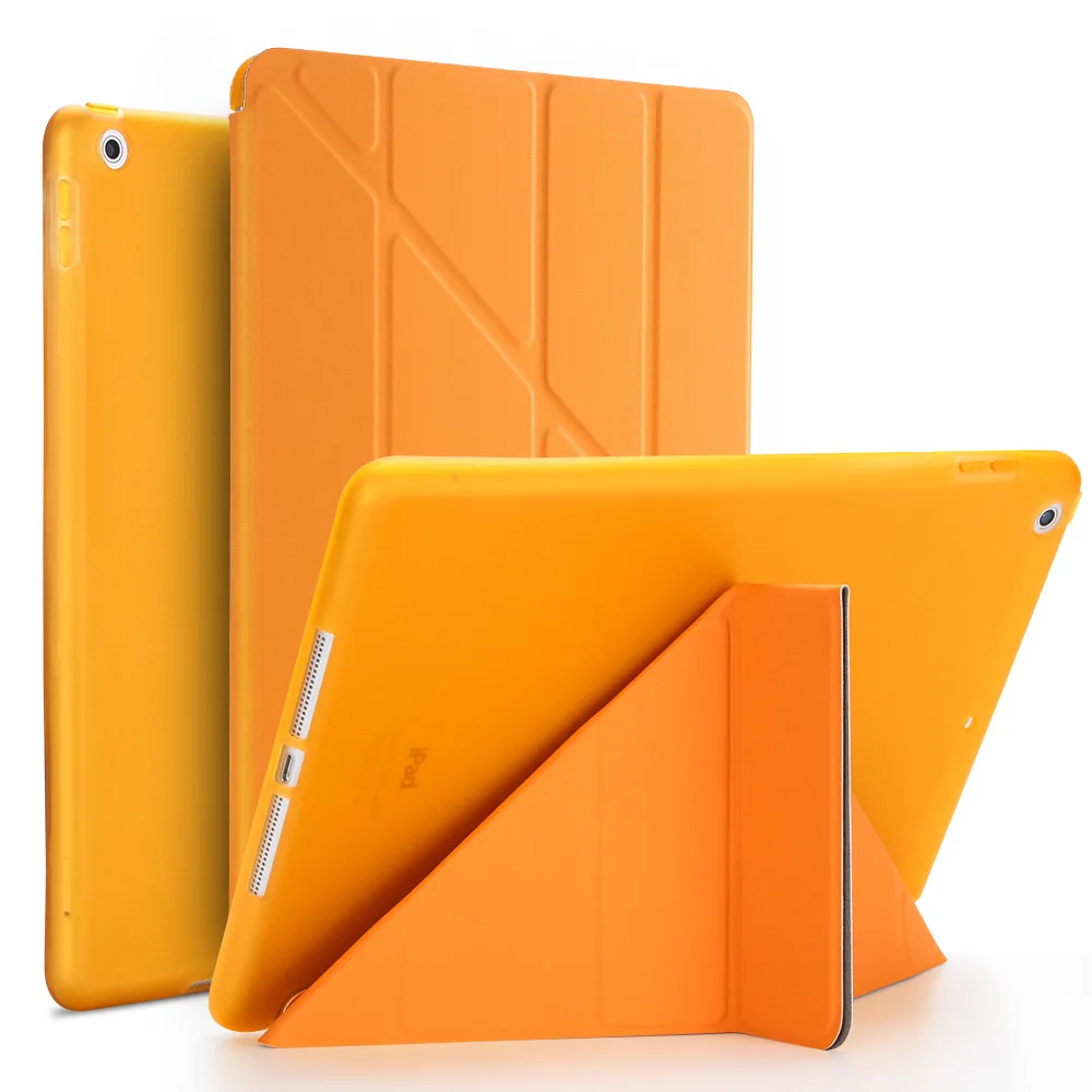 GOLP Чехол для iPad Air 2, PU кожаный чехол-подставка с откидной передней крышкой из мягкого ТПУ Смарт-Чехол для iPad Air 2 - Цвет: Orange
