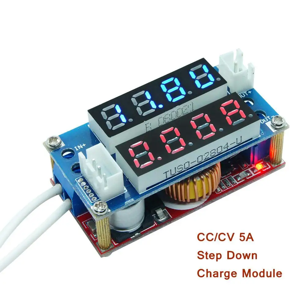 CC/CV Регулируемый понижающий светодиодный Вольтметр Амперметр дисплей модуль 5A - Цвет: Синий