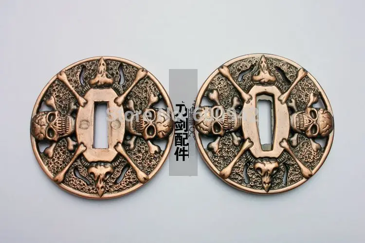 Кованые аксессуары-Tsuba фитинг для катана меч самурая лезвие смерти-голова