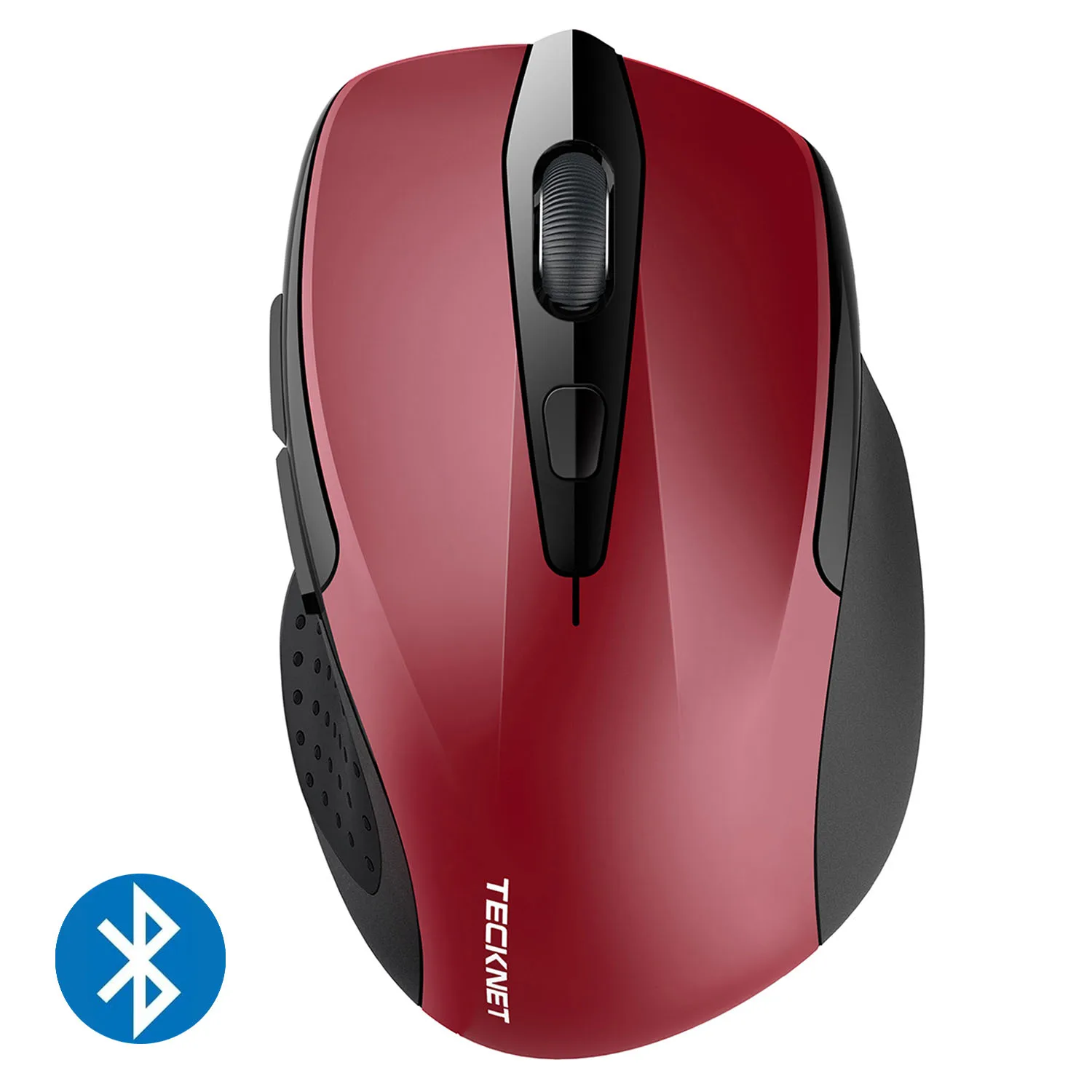 Красный TeckNet Беспроводной Bluetooth Мышь 800/1200/1600/2000/2600 Точек на дюйм Беспроводной Мышь Bluetooth для ноутбука для малышей 24 месяцев Срок службы батареи - Цвет: Красный