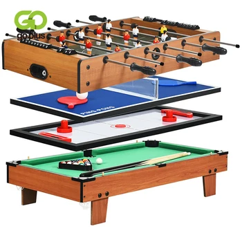 

4 In 1 Multifunctional Game Table Smooth Edges Stable Eco-friendly MDF fun Board Soccer Ping Pong Billiards Hockey Game Table