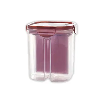 

2/4 Grids Plastic Kitchen Cereal Dispenser Sealed Flour Grain Rice Storage Box