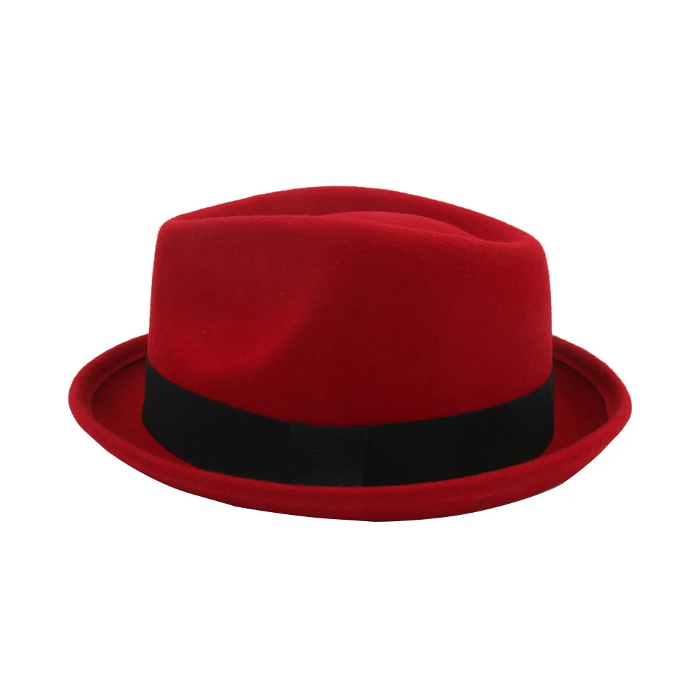 Шерсть мягкая мужская фетровая шляпа в стиле джаз складные шляпы с полями для мужчин и женщин британская Панама джентльмен Классическая Кепка винтажная шляпа Боулер Дерби шляпа