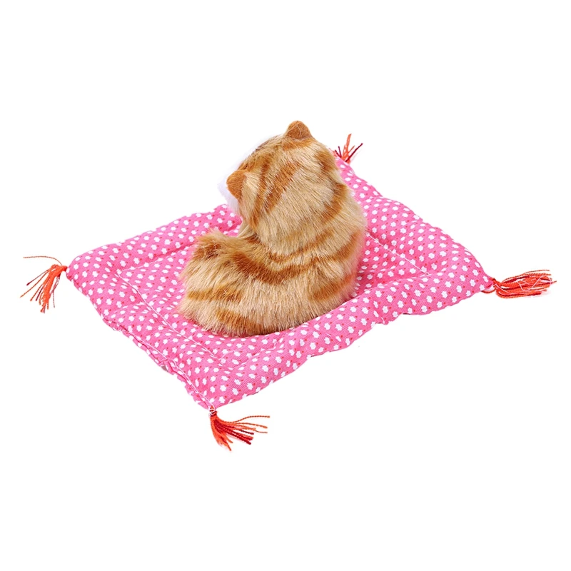 Cute Simulation Cat Toys with Sound Kittens Cat Toys Doll Plush Toys Gifts for Kids Boys Girls(Yellow cat