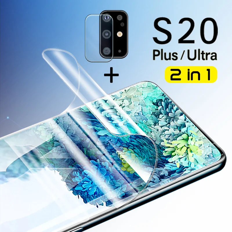 2 в 1 мягкая ТПУ пленка s20 plus Защита экрана для samsung galaxy s 20 ультразащитное стекло