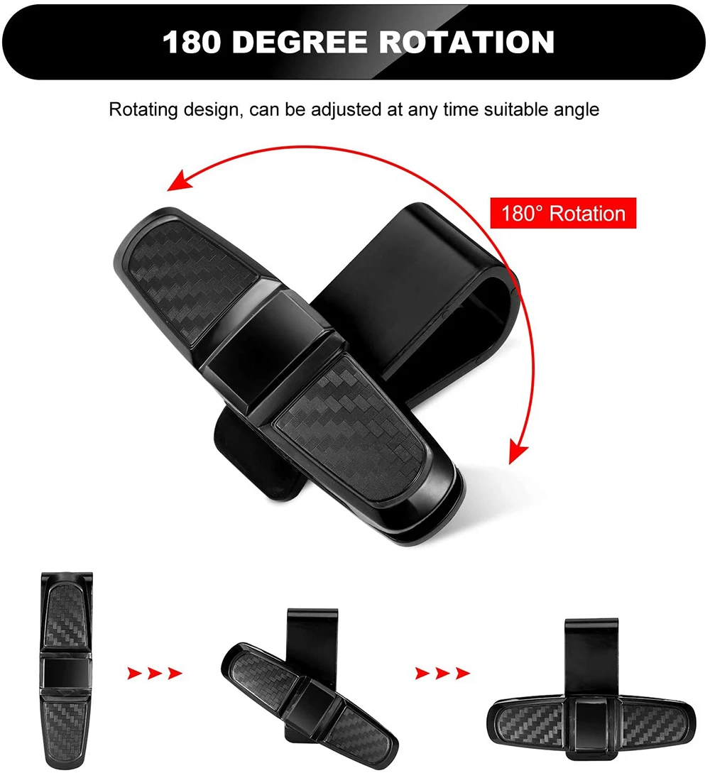 Vexverm Car Sunglasses Holder Portable Ticket Card Glasses Clamp Car Sun Visor Sunglasses Clip Box ABS Eyeglasses Case