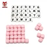 BOBO.BOX Silicone Teethers Beads Eco-friendly BPA Free Baby Teething Letter Beads Pacifier Chain Clip DIY Necklace Rattail Cord 1