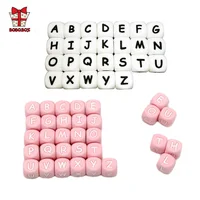 BOBO.BOX Silicone Teethers Beads Eco-friendly BPA Free Baby Teething Letter Beads Pacifier Chain Clip DIY Necklace Rattail Cord 1